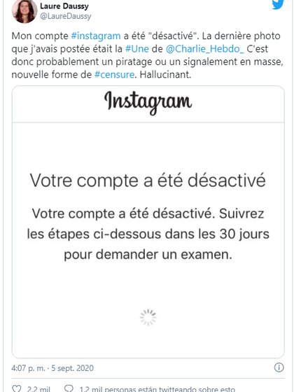 El posteo de una periodista de Charlie Hebdo censurado en Instagram