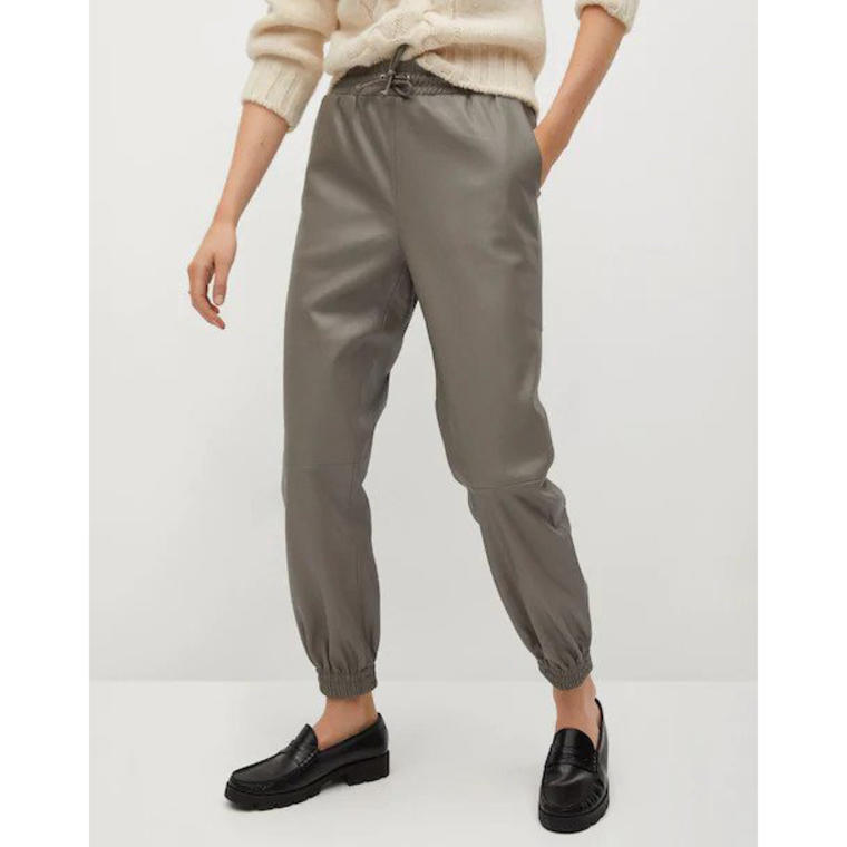 Faux-leather pants - Mango