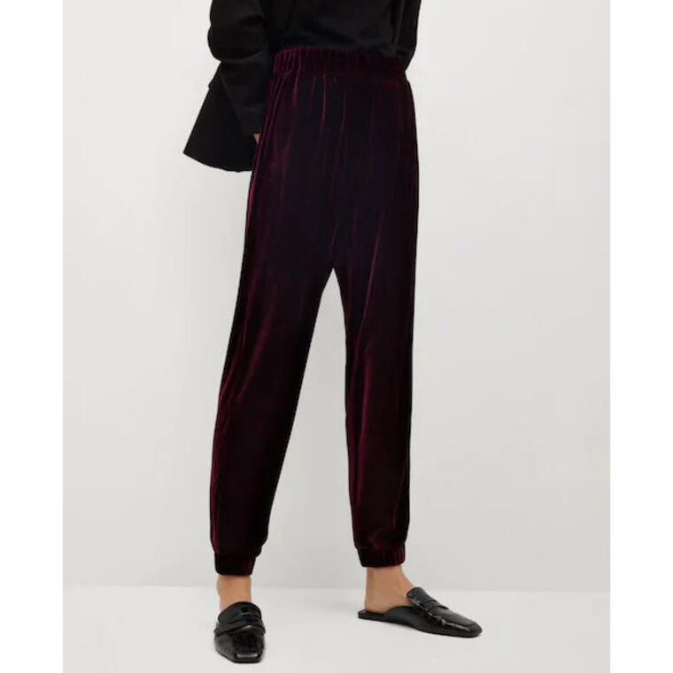 Velvet jogger pants - Mango