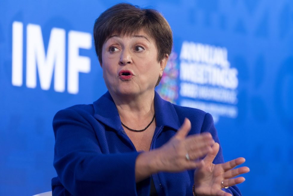 La directora del Fondo Monetario Internacional (FMI), Kristalina Georgieva, que ha subido trés décimos su previsión de crecimiento para España.