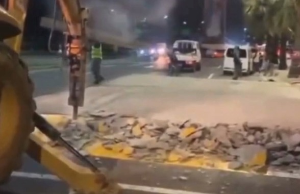 Intrant desmonta muro reductor de velocidad en el Malecón tras fuertes quejas de conductores intrant