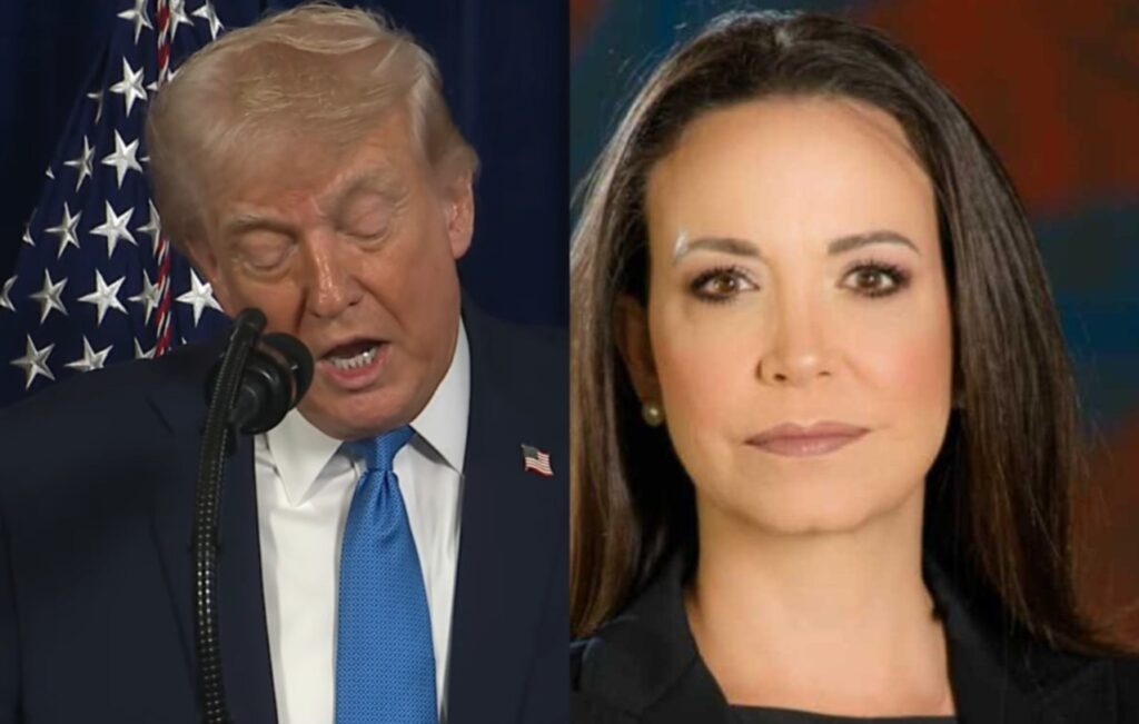 Trump cuestiona liderazgo de María Corina Machado y dice que “no tiene el respeto del país” trump