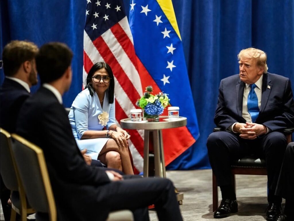 reunión entre Delcy Rodríguez y Donald Trump