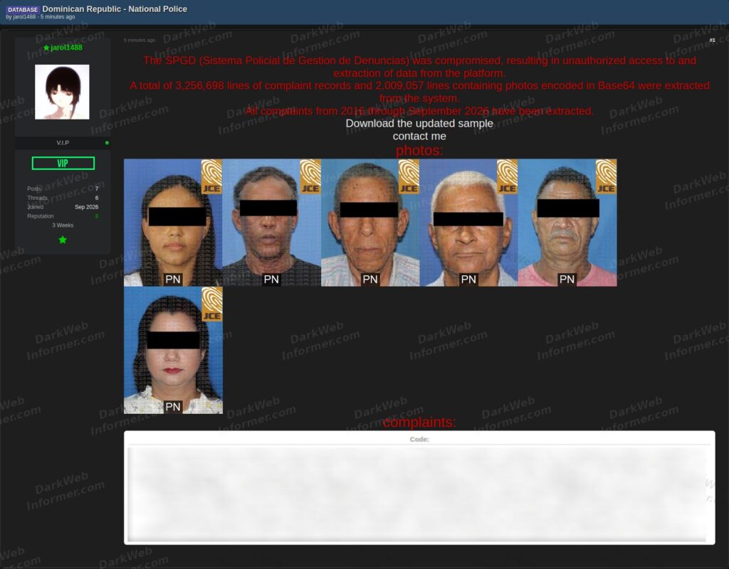 Alegan filtración masiva de datos del sistema de denuncias de la Policía Nacional Policía Nacional